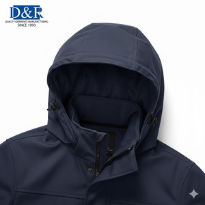 Meilleures ventes, fournisseur OEM personnalisé, veste imperméable unisexe à demi-zip, col montant, bouton, lettre, hiver, pluie - Product Image 1