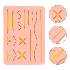 Almohadilla de práctica de sutura avanzada para educación médica con diseños de heridas realistas y tamaño portátil - Product Image 1