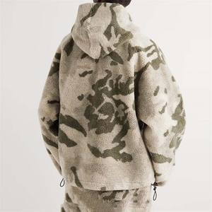 Chaqueta con cremallera de cara completa con estampado de logotipo personalizado, jerséis, sudaderas con capucha de chándal cómodas y transpirables de lana lisa de peso pesado para hombre - Product Image 4