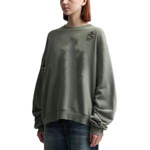 Sweat-shirt d'hiver personnalisé de haute qualité pour femmes, col rond à manches longues, insigne surdimensionné imprimé de logo personnalisé - Product Image 6