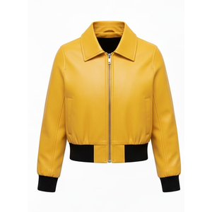 Veste bomber en coton bleu clair imperméable pour femmes, broderie personnalisée, impression tendance, veste décontractée à fermeture éclair pour femmes - Product Image 5