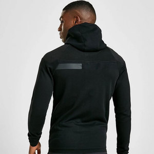 Sudadera con capucha para hombre, estilo urbano, vintage, 100% algodón, con cremallera completa, estampado puff, talla grande, personalizada OEM, al por mayor - Product Image 2