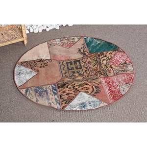 Alfombra ecléctica de lana turca Vintage Beige 330cm X 330cm hecha a mano Boho Patchwork patrón para adolescentes cabecera pasillo rectángulo látex - Product Image 2