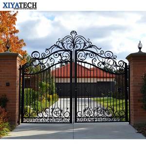 XIYATECH Fantaisie Électrique Allée Porte Porte Budget-friendly Sécurité En Fer Forgé Porte Française pour Maisons Swing Ouvert pour Villas - Product Image 4