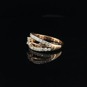 Elegante anillo de diamantes de doble banda para mujer, diamantes de corte brillante de oro rosa, diseño elegante para fiesta de boda, venta al por mayor disponible - Product Image 6