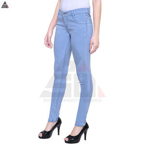 Customized High-rise <b>Elastic</b> <b>Waist</b> Winter Casual <b>Jeans</b> Pants Women Factory Price Regular Fit Denim Pant Trouser - Product Image 6