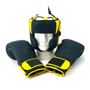 Ensemble de combat de boxe gagnant professionnel avec impression de logo personnalisé nouveaux gants en cuir véritable protège-tête et aine - Product Image 5