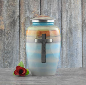 Urnas de cremación de metal extravagantes, el esmalte blanco más puro recubierto, increíbles suministros de entierro de alta calidad, urnas funerarias con estampado de pata dorada - Product Image 4