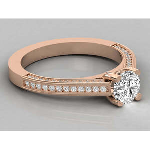 Anillo de Oro de 9K para Mujer con Diamante Solitario Cultivado en Laboratorio, Elegante y Lujoso - Product Image 1