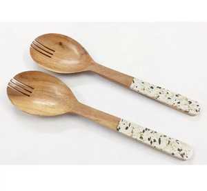 First Quality Mango Wood Flatware Salad Server Or Spoon Simple Look Kitchen <b>Gadgets</b> Cutlery Spoon Set Wholesale Wooden Server - Product Image 5