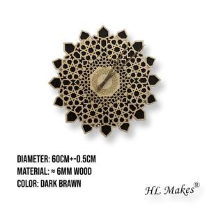 Design Simple Créatif Géométrique 60cm Quartz Aiguille Art Déco Style Antique Acier/Bois Salon Horloge Murale - Product Image 4