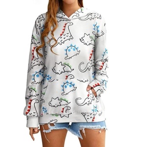 Sudadera con capucha cómoda para mujer, 100% de algodón, manga larga, cuello, estampado, hombro inclinado, parte delantera de Bangladesh para invierno - Product Image 6