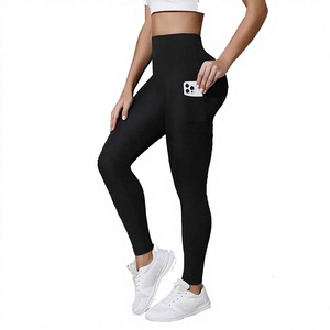 Ensembles de leggings de yoga taille haute pour femmes de haute qualité, en tissu respirant, longueur intégrale avec poches, services OEM - Product Image 1
