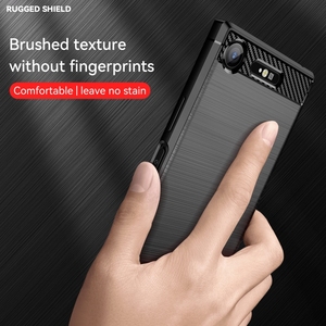 Pour Sony <span class=keywords><strong>Xperia</strong></span> <span class=keywords><strong>XZ1</strong></span> Coque de téléphone en TPU en fibre de carbone à texture brossée - Product Image 4