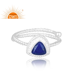 Hot Selling Designer 925 Sterling Silver Natural <b>Lapis</b> Gemstone <b>Ring</b> Custom Jewelry For Women Gift For Her - Product Image 3