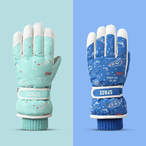 Guantes de invierno para niños con dibujos animados, resistentes al viento, antideslizantes, con cierre de botón de poliéster, calentadores de manos para snowboard - Product Image 3