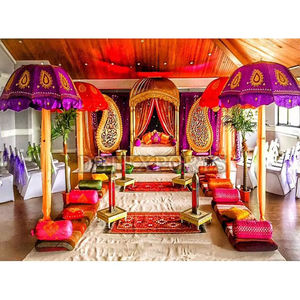 Último conjunto de escenario musulmán Nikah boda tradicional Mehandi decoración de escenario boda gloriosa Sangeet Configuración de escenario - Product Image 6