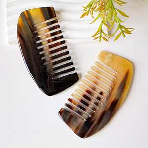 Peigne en corne de buffle naturel de qualité supérieure, écologique, fait à la main, pour salon, pour cheveux bouclés - Product Image 4