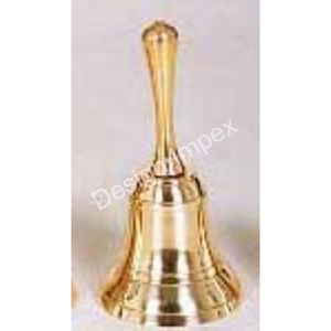 Campana niquelada con mango de madera Venta caliente Campanas de latón Campana decorativa para vacaciones y Navidad - Product Image 5