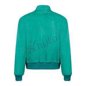 Veste d'hiver en cuir bleu pour homme sur mesure avec col montant, style rock, marque privée, veste tannée avec logo personnalisé - Product Image 6