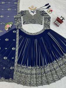 Vêtements de mariage de créateur Lehenga Choli avec fil et séquence - Product Image 3