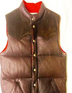 <b>Men's</b> Cow Leather Winter Crop Vest <b>Lightweight</b> Sleeveless Warm Outerwear Puffer Vest Padded <b>Gilet</b> - Product Image 2