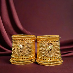 OEM Custom Made <b>Bangles</b> <b>Set</b> with 22K Gold Plated Modern Style <b>Bangles</b> <b>Set</b> for Women Wear Jewelry by Exporters - Product Image 1