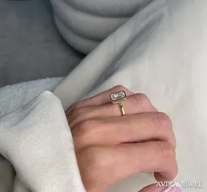 Custom Made 1Ct Lab Grown <b>Diamond</b> Emerald Cut Classic <b>Ring</b> 18k Solid Gold Women Jewelry Wedding Party Anniversary Gift Lead Free - Product Image 4