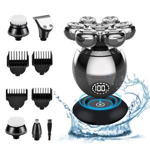 Rasoir Électrique Rotatif pour Hommes avec Base de Recharge Sans Fil, Écran LED, Utilisation Sèche et Humide, Tondeuse à Cheveux, Tondeuse Nez, IPX7 pour le Corps et les Poils du Nez - Product Image 1