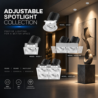 Spot LED carré anti-éblouissement à CRI élevé 7W 15W Bridgelux, encastré au plafond, pour musée, galerie, magasin