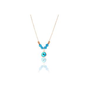 Collier Azuris Evil Eye en argent sterling 925 avec pierre d'agate bleue - Product Image 1