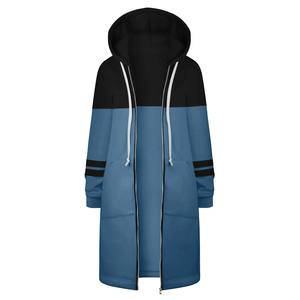 Vêtements quotidiens pour femmes Manteau à capuche à manches longues avec fermeture éclair sur les hanches Sweat-shirt droit All Match Vêtements pour l'hiver - Product Image 3