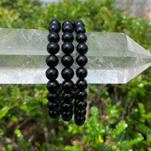 Top Selling <b>Black</b> <b>Obsidian</b> Stone Healing Beads Elastic <b>Bracelet</b> for Unisex Fashion Gift Business Natural Crystal <b>Bracelet</b> - Product Image 3