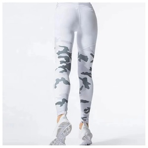 OEM Printed Casual <b>Women</b> High Waist Seamless Breathable Lightweight <b>Fleece</b> Full Length Plus Size Yoga <b>Leggings</b> - Product Image 5