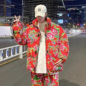 2024 ropa de calle para hombre Hip Hop Parka ropa tradicional china chaquetas acolchadas - Product Image 3