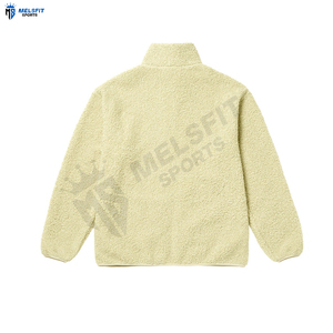 Veste en sherpa pour homme avec col montant, blocs de couleur, logo personnalisé OEM, personnalisation avant, polaire polaire, hiver - Product Image 5