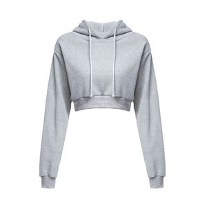 Ensemble de pulls à capuche coréens en coton de couleur unie pour femmes avec logo personnalisé vêtements longs tricotés pour les sports d'hiver avec col à capuche - Product Image 1