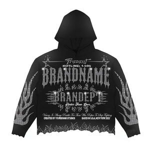 Nouveau sweat-shirt décontracté à coupe régulière, uni, lavage à l'acide, strass, luxe, homme, ample, polyester/coton, poches, sweat-shirt d'hiver, pantalon de survêtement - Product Image 2