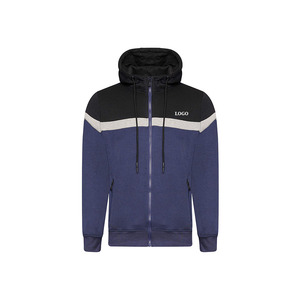 Survêtement pour homme à manches longues, design à taille élastique, prix d'usine, blocs de couleur, confortable et ajustable, tissu avec capuche - Product Image 2