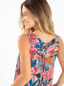 แม็กซี่คอวีหรูหราของผู้หญิงเอวสูงพิมพ์ลายดอกไม้ลำลองยาวคลุมเข่ายาวพิมพ์ดิจิตอลแฟชั่นขายส่ง - Product Image 3