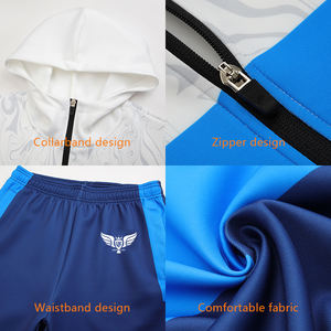 ชุดวอร์มมีซิปสำหรับผู้ชายชุดฝึกฟุตบอลผ้าโพลีเอสเตอร์100% 2ชิ้นเป็นมิตรกับสิ่งแวดล้อม - Product Image 6