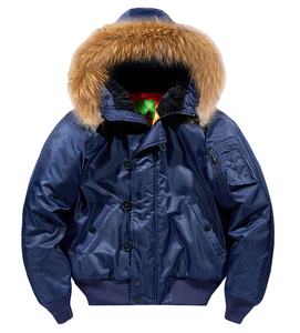 Marque hommes fourrure à capuche coupe-vent Parka vêtements d'extérieur pour hommes vestes MA1 Bomber veste hiver coton rembourré manteaux - Product Image 1