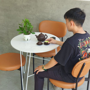 Round Stone-Topped Cafe Table and 3 Chairs <b>Set</b> for Coffee Shops and <b>Restaurants</b>-CBCF264 - Product Image 4
