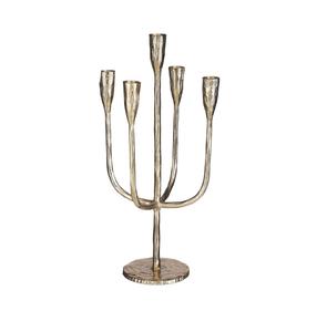 Candelabre de luxe à 7 bras en métal doré, style minimaliste nordique, porte-bougie de mariage, finition en laiton décorative, centre de table pour table à manger - Product Image 6