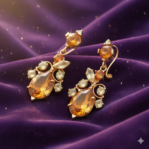 Yellow Onyx 8mm Round 15*23mm CZ <b>Earrings</b> for Women 925 Sterling Silver 18K <b>Gold</b> Plated <b>Dangle</b> Gemstone Jewelry Gift - Product Image 5