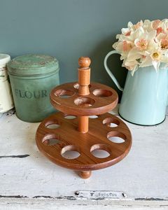 Handcrafted Wooden <b>Egg</b> Rack With Rustic Finished For Farmhouse Kitchen <b>Decor</b> And Functional Countertop Fresh <b>Egg</b> Organization - Product Image 6