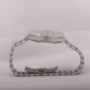 Montre-bracelet élégante en acier inoxydable de 41mm pour hommes, avec moissanite glacée, diamant, verre automatique, date classique, noir, largeur 22mm, cadeau hip hop - Product Image 5