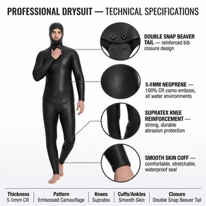 <span class=keywords><strong>Muta</strong></span> Subacquea Yamamoto in Neoprene Morbida e Resistente, <span class=keywords><strong>Muta</strong></span> Camo Smooth Skin <span class=keywords><strong>per</strong></span> Pesca Subacquea, <span class=keywords><strong>Muta</strong></span> Premium in Neoprene Coreano Due Pezzi - Product Image 2