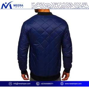 Veste bombardier d'équipe pour hommes avec broderie personnalisée et logo Veste zippée à bordure côtelée pour uniforme de travail et tenue de club - Product Image 4