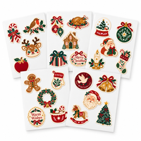 Autocollants de Noël personnalisés, 5 feuilles par ensemble, 20 motifs par feuille, étiquettes d'emballage pour les fêtes